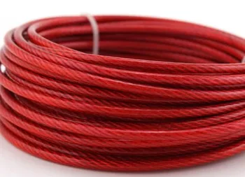2MM-14MM, 9-500M kırmızı PVC kaplı çelik tel halat kurutmak sera kablosu asılı kemer klipsi
