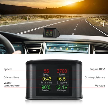 OBD2 HUD Araba Head-up Ekran OBD Dijital sıcaklık ölçer Hız Ölçer Motor Soğutma Suyu Sıcaklığı ekran alarmı 2022 Aksesuarları