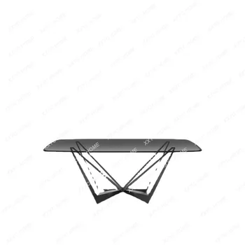 Temperli Cam yemek masası Ev Küçük Daire Tasarımcı yemek masası Dikdörtgen Xiaohongshu Aynı Stil yemek masası
