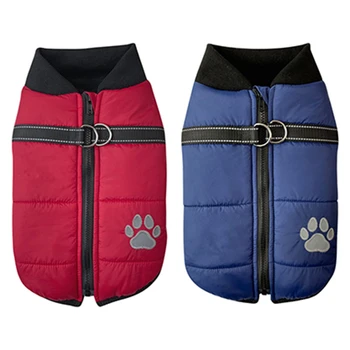 Köpek Kış Ceket Köpek Giysileri Su Geçirmez Rüzgar Geçirmez Köpek Ceket Sıcak Büyük Köpek Yelek Soğuk Hava için Kedi Polar Ceket Yansıtıcı
