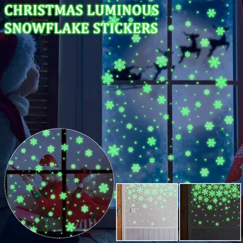 Noel Tema Taşınabilir Pencere Çıkartması Kar Tanesi Pencere Sticker Çift Süslemeleri Odaları için Çıkarılabilir Duvar Çıkartmaları Yatak Odası için
