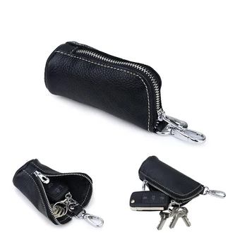 1 Adet Araba Anahtarı Durum Deri Anahtar Cüzdan Anahtarlık Torbalar Kahya Kapakları Fermuarlı çanta anahtarlığı Kapak Tuşları Organizatör kart çantası
