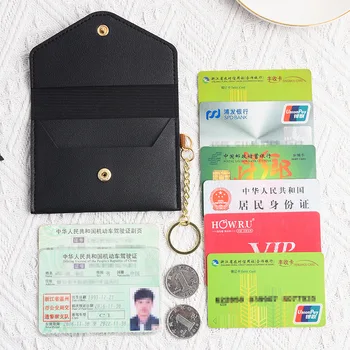 Moda Ince deri cüzdan Iş kredi kart tutucu Kısa Çanta Deri kimlik kartı tutucu Şeker Renk Bankası Çok Yuvası Kart Durumda