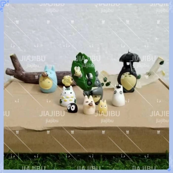 Totoro Reçine Figürler Kawaii Miyazaki Minyatürleri Peri Bahçe Dekorasyon Aksesuarları Ev Odası Anime Dekor Totoro Masa Süsü