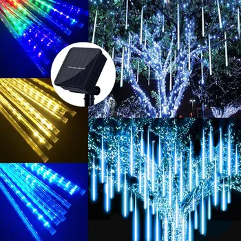 Noel dize ışıkları LED Meteor duş yağmur ışıkları 30 cm 8 tüpler 192 leds tatil çelenk yeni yıl noel dekorasyon