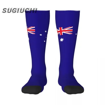 Avustralya Bayrağı Polyester 3D Baskılı Çorap Erkekler Kadınlar İçin Rahat Yüksek Kaliteli Kawaii Çorap Sokak Kaykay Çorap