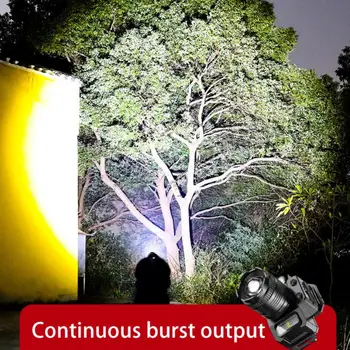 Şarj edilebilir kafa lambası 2000mah Süper Parlak meşale ışık T51 İndüksiyon LED Far Su Geçirmez Kamp Mobil Güç Bankası Yanıp Sönen