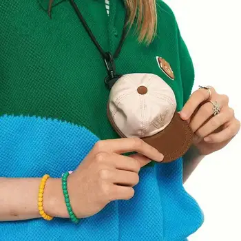 Retro Mini Beyzbol Şekilli Kulaklık Çantası kadın taşınabilir küçük cüzdan