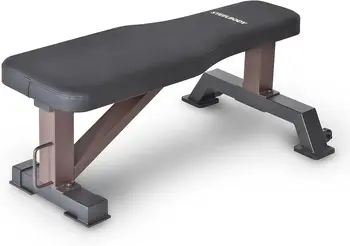 Anma 800 lbs Düz Yardımcı Egzersiz Tezgahı İstasyonu Ev Jimnastik Salonu Halter ve Kuvvet Antrenmanı STB-10101, Siyah-Kahverengi