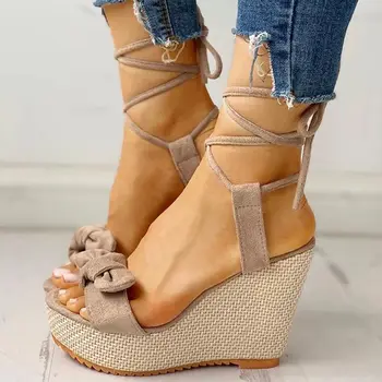 Kadın Ayakkabı Takozlar Ayak Bileği kayışı Sandalet Platformu Yüksek Topuk Akın Peep Toe moda ayakkabılar