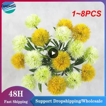 1~8 ADET Plastik Karahindiba Vazo Ev Dekorasyon Aksesuarları için Düğün Dekoratif Çiçek Ev Ürünleri Yapay Bitkiler
