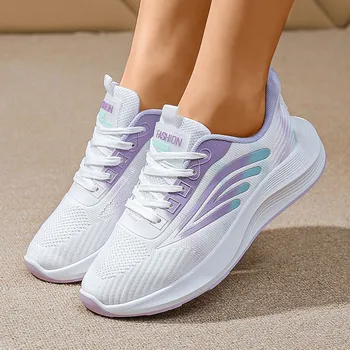 Bayanlar Rahat spor ayakkabı Rahat Nefes Açık Platformu vulkanize ayakkabı Dantel-up Mesh Sneaker Yürüyüş Bayanlar Flats