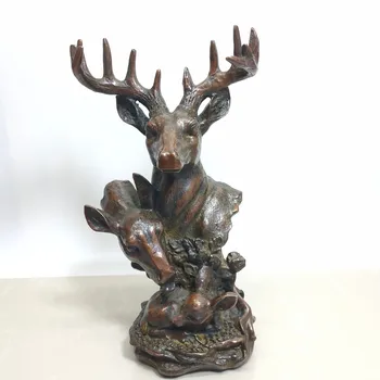 Vintage ve antika koleksiyonu mor bakır centennial aşk geyik kafası heykel süsler