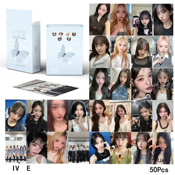 50 Kartları / set IVE Lazer Kartı Flash Kart Albümü Kartpostal Wonyoung Gaeul ReiS LİZ Leeseo Yujin LOMO Kartı Fan Hediye Fotoğraf Kartı KPOP