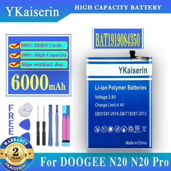 YKaiserin BAT1919084350 Pil 6000mAh DOOGEE N20 N20Pro N20 Pro Cep Telefonu Bateria Batteria + Ücretsiz Araçlar