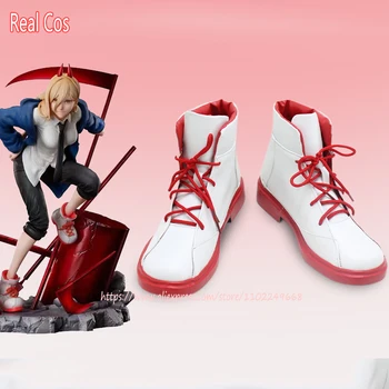 RealCos Anime Testere Adam Güç Cosplay Ayakkabı Çizme El Yapımı Ayakkabı