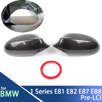 Gerçek Karbon Fiber Yan Kapı Dikiz Yan ayna kapağı Kapağı BMW 1 Serisi için E81 E82 E87 E88 Pre - LCİ Ön facelift