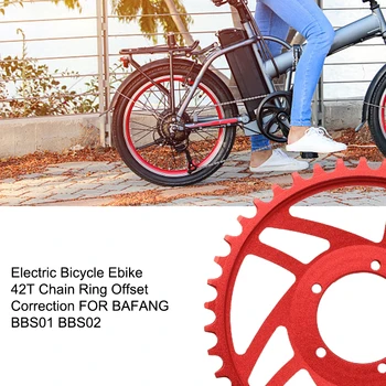 Elektrikli Bisiklet 42T Zincir Halkası Ofset Düzeltme E-bisiklet Aynakol Aynakol Bisiklet Aksesuarları BAFANG BBS01 / BBS02