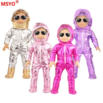 18 İnç amerikan oyuncak bebek Kız Giysileri Uzay Takım Elbise Seti Astronot Giyim Üç parçalı Takım Elbise ZAPF Bebek Aksesuarları Kız Hediye Oyuncaklar