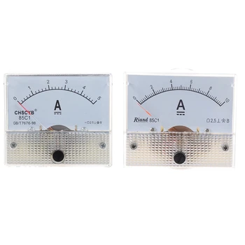 85C1 DC 0-10A Dikdörtgen Analog Panel Ampermetre Ölçer ve 85C1-A Analog Akım Panel Metre DC 5A AMP Ampermetre