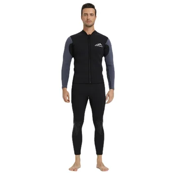 3MM Uzun Kollu Neopren Wetsuit Erkekler Üst Güneş Koruyucu UV Sörf Tutmak Sıcak Ceket Dalış Yüzme Tulum Gömlek