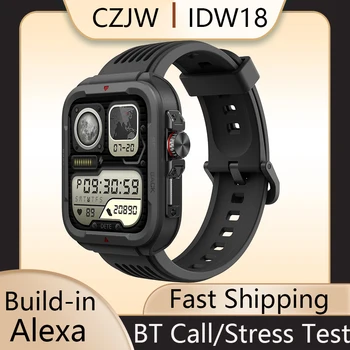 IDS01 smartwatch Açık Spor bluetooth çağrı stres testi erkek kadın smartwatch dahili Alexa IP68 su geçirmez kalp hızı izle