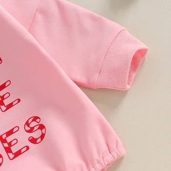 Bebek Kız noel kıyafeti Uzun Kollu Ekip Boyun Mektuplar Baskı Bodysuit ve Kafa Bandı Sonbahar Giysileri
