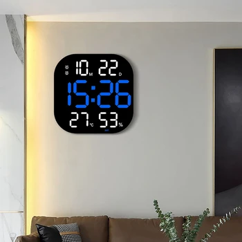 13 İnç duvar saati Parlaklık Ayarlanabilir Uzaktan Kumanda LED Dijital Saat Elektronik çift alarmlı saat Saat Oturma Odası Dekor
