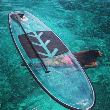 30KG 3m Kristal Sörf Tahtası Şeffaf Şeffaf ayakta sörf tahtası