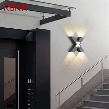 RONİN açık duvar ışık çağdaş LED aplikleri lambası su geçirmez IP65 X gölge dekoratif ev sundurma Villa