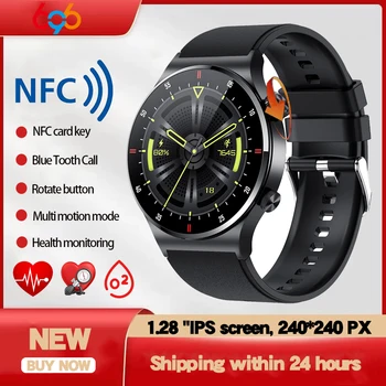 2023 Yeni Erkek bluetooth Çağrı akıllı saat NFC Kart Anahtar Kalp Hızı Kan Basıncı Testi Spor Spor İzci Kadın Smartwatch