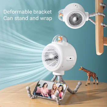 Taşınabilir Evrensel telefon standı Danışma Tutucu ile Fan Emniyet Arabası Fan USB Şarj Edilebilir 3600 mAh Pil Masa Hava Soğutucu Fan