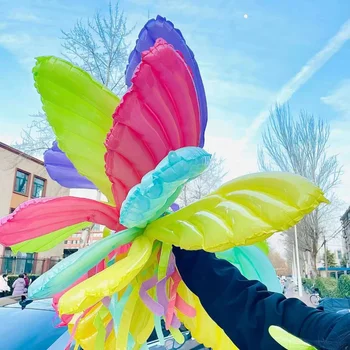 Kelebek Kanatları Balon Dayanıklı Alüminyum Folyo Kız Doğum Günü Hediyeleri Parti Dekorasyon Sırt Çantası Oyuncaklar Renkli Doğum Günü Aksesuarları