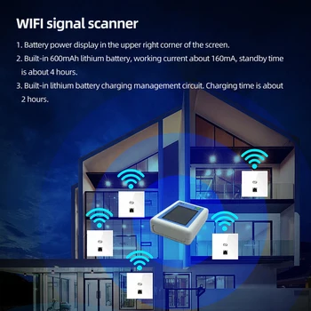 Çift Bant 2.4 G/5G WİFİ Sinyal Tarayıcı 2.4 inç TFT Ekran WiFi Kanal Tarayıcı WiFi Analizörü Yönlendirici Yönetim Asistanı