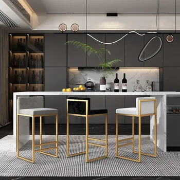 Tasarımcı Lüks Bar Sandalyeleri Yemek Sayacı Mutfak Lüks Siyah Bar Tabureleri Sayacı Şık Modern Chaise De Bar Ev Mobilyaları