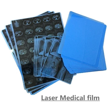 100 Adet A4 14*17 Tıbbi Mürekkep Püskürtmeli Kuru Lazer X-ışını Görüntüleme tıbbi cihazlar için Mavi Film