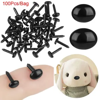Siyah 4X5MM / 5X7MM DIY Plastik Mini Dolması Doll Gözler Emniyet Oval Burun Hayvanlar Burun Aksesuarları Peluş Bebek Gözler