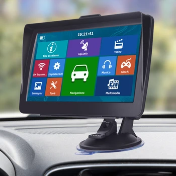 7 İnç HD Araba GPS Navigator 256 MB + 16G Araba Uydu Navigator FM Verici Taşınabilir Araba GPS Dokunmatik Ekran USB TF Sesli Hatırlatma