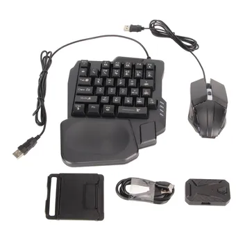 Klavye Fare Dönüştürücü Seti Yüksek Hassasiyetli Düşük Gecikme RGB Oyun Fare Kompakt Mobil Oyun Dönüştürücü Kablolu Mobil Oyun için