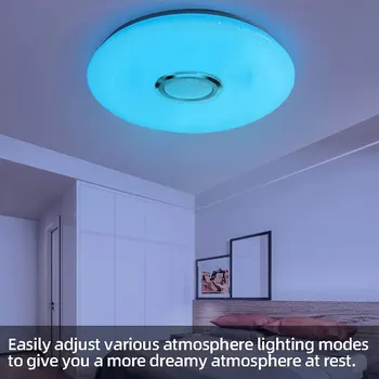 RGB LED Tavan Lambası Kısılabilir Bluetooth uyumlu Modern Tavan Lambası Hoparlör ile Akıllı Tavan Lambası Yatak Odası Oturma Odası için