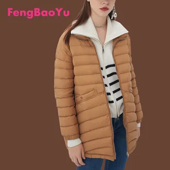 Fengbaoyu Sonbahar Kış kadın Aşağı Ceket Siyah Hafif Ceket Yumuşak Sıcak Rahat Moda kadın giyim Ücretsiz Kargo
