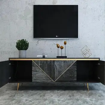 Minimalist Modern Oturma Odası Mobilya Büfeler Pürüzsüz Ve Geometrik Güzellik katı ahşap Büyük Depolama Çok Yönlü TV Dolabı