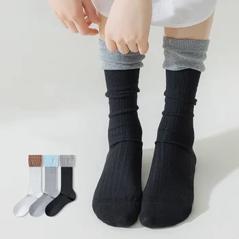 Kore modası Tasarım Rahat Nefes Kazık Çorap kadın İki renkli Ekleme Ins Pist Pamuk Buzağı Çorap
