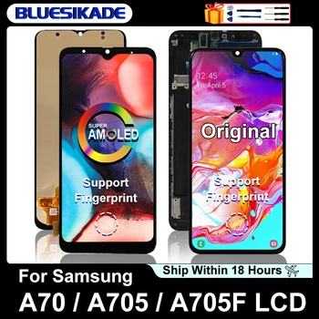 Orijinal Samsung Galaxy A70 LCD Ekran Dokunmatik sayısallaştırıcı Samsung A705 SM-A705FN / DS SM-A705MN LCD ekran Yedek Parçalar