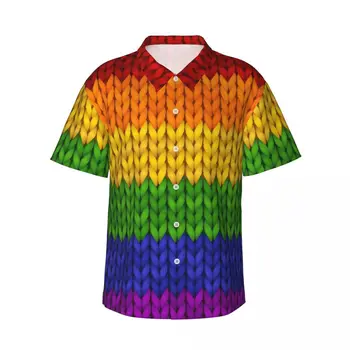 LGBT Gurur 3d Baskı havai gömleği Erkek Giysileri Gevşek Nefes erkek Gömlek Yaz Erkek Gömlek Erkek Giysileri Kısa Kollu