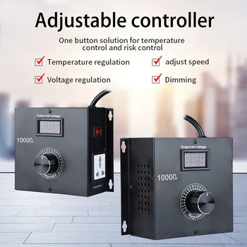 AC110-220V Elektrik Voltaj Regülatörü Kontrol Dönüştürücü 10000W Yüksek Güç Regülatörü Trafo değişken gerilimli e-sigara