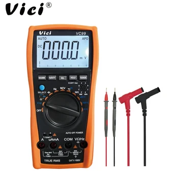 VICI VC99 3 6/7 Otomatik aralığı Multimetre DC AC Gerilim Akım Direnç Kapasite Ölçer Dijital Test Ampermetre Voltmetre Araçları