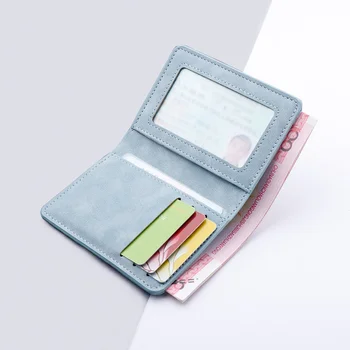 Erkek / Kadın Moda Cüzdan KİMLİK / kredi kartlıklı cüzdan Erkekler için Çoklu kart çantası Sahibi İki Kat Küçük Cüzdan Siyah / gri bozuk para cüzdanı