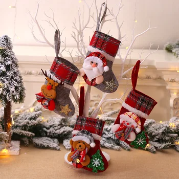 Mini Noel Çorap Noel Ağacı Dekorasyon Süsler Kolye Küçük Çizmeler Çocuk Yeni Yıl Şeker Çanta Noel Baba Hediye Çorap