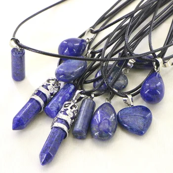 Doğal Lapis Lazuli Taş Kolye Kolye Kadınlar için 5 Stil Moda Rahat Takı Hız ve Tutku Ücretsiz Kargo Kristaller